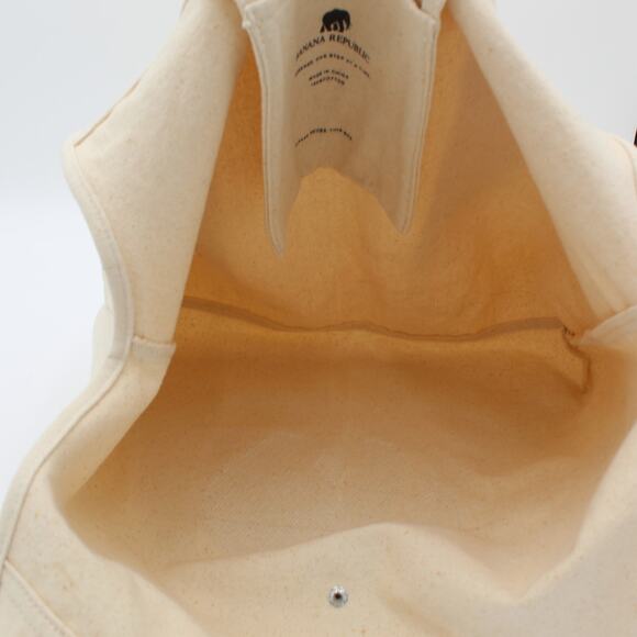 Banana Republic Elephant Tote Bag Canvas Sequin Copper Cotton Eco Shopper - Picture 9 of 12